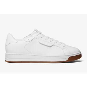 MICHAEL MICHAEL KORS Keating Leather Sneaker, White Tennis Shoes, Sz 9, MP $115